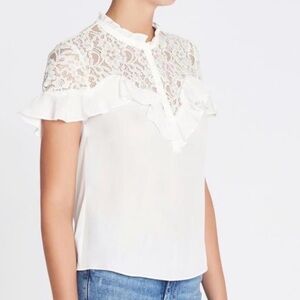 Rebecca Taylor White Lace Blouse